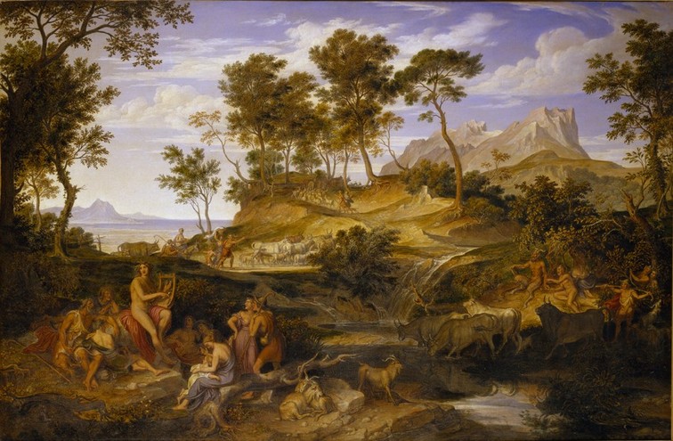 J.A. Koch: Apollon mellem thessaliske hyrder, B124 